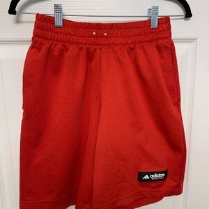 Adidas Red Mesh Athletic Shorts. Size small